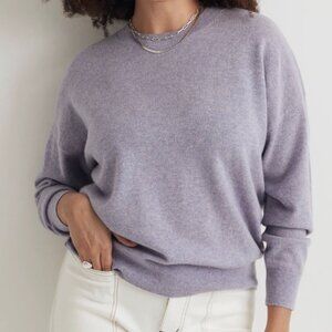 (Re)sponsible Cashmere Oversized Crewneck Sweater in Heather Soft Purple